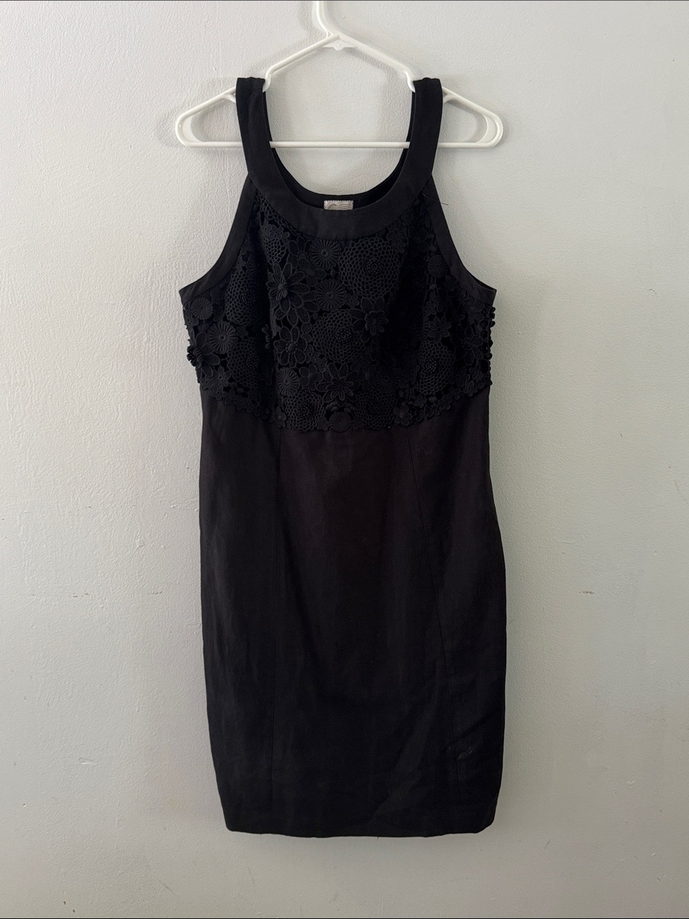Anthropologie Postmark Black Floral Appliqué Sheath Dress Sz 14